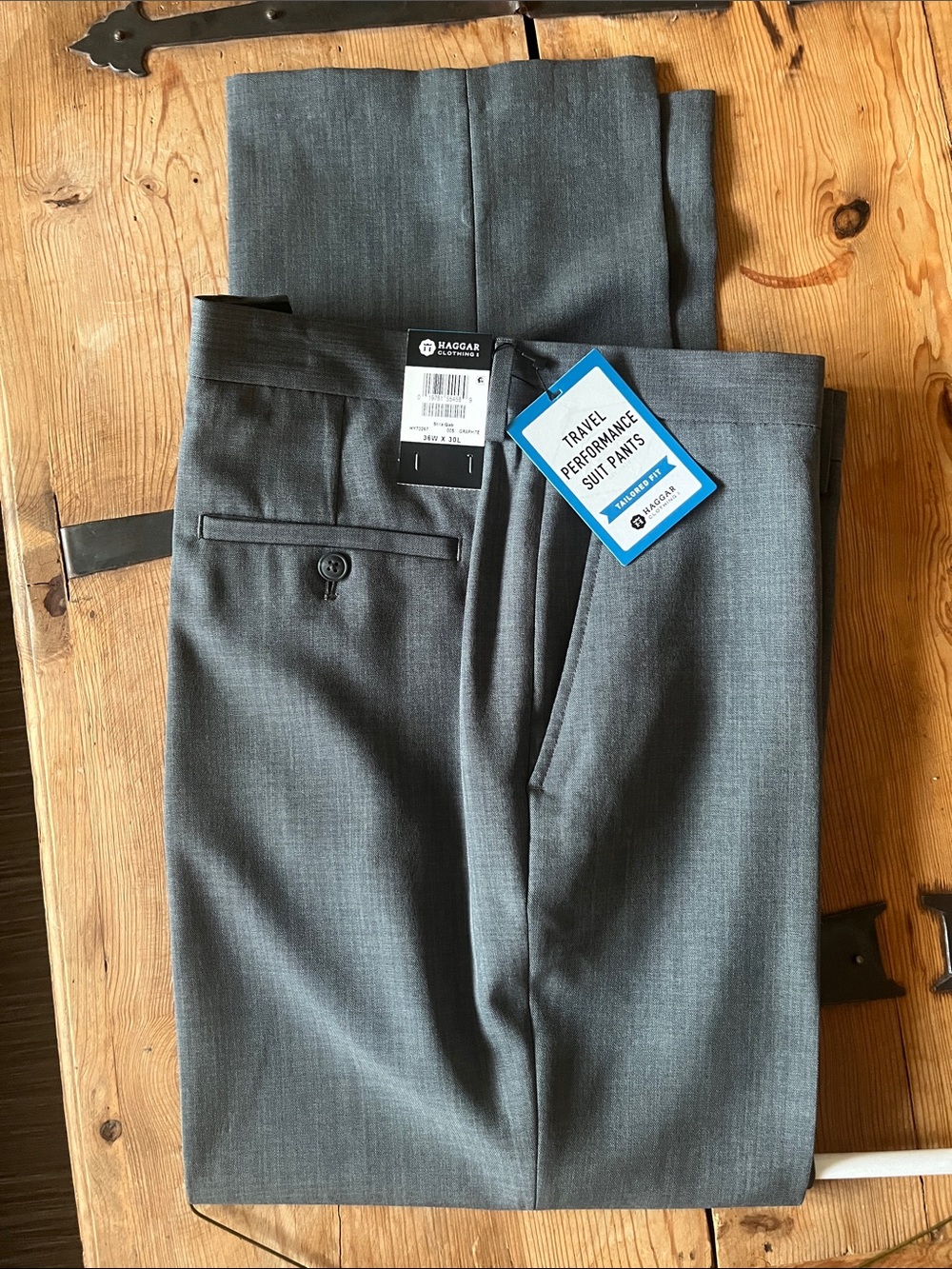 Haggar Gray Travel Performance Dress Pants  36X30